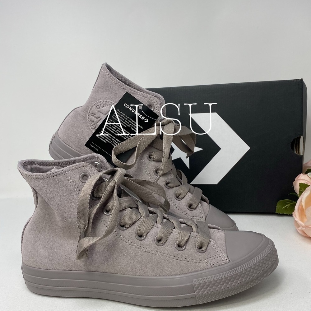 Converse Ctas Suede HI Mercury Grey W AUTHENTIC - Picture 3 of 8